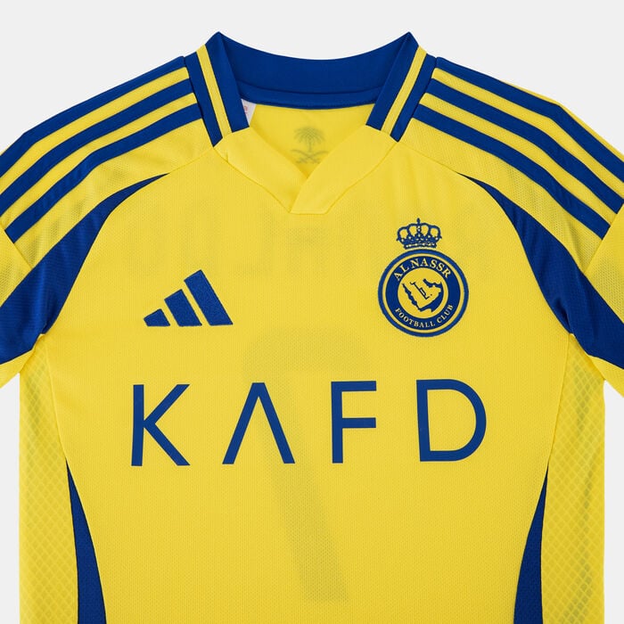 adidas Kids' Al Nassr 24/25 Ronaldo Home Football Jersey yellow adidas Kids' Al Nassr 24/25 Ronaldo Home Football Jersey yellow image number 2