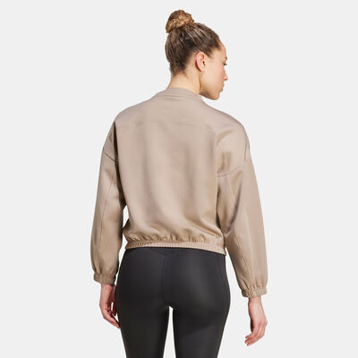 adidas Women's Yoga Essentials Sweatshirt Brown adidas Women's Yoga Essentials Sweatshirt Brown