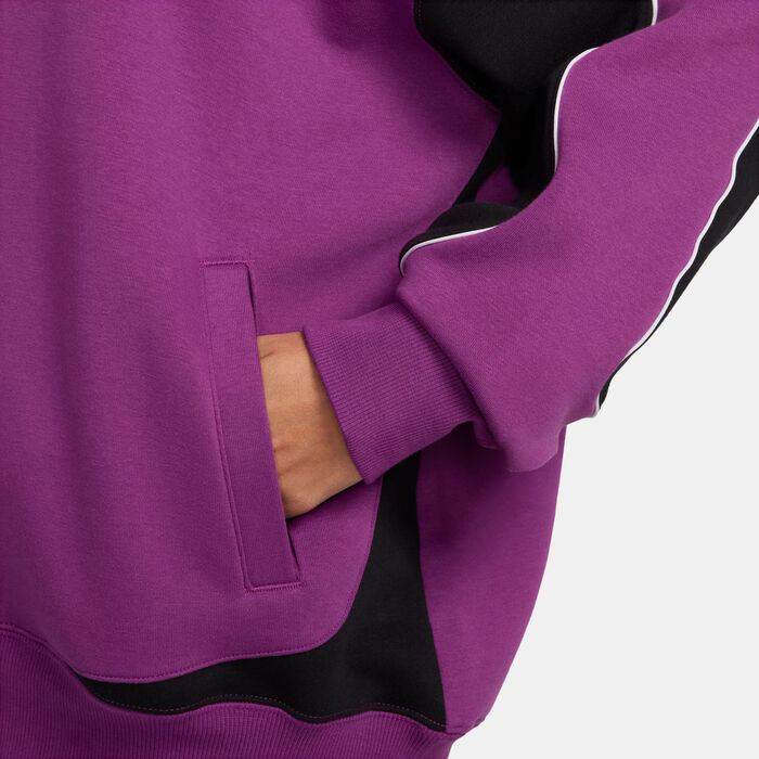 Nike Women's Sportswear Fleece Hoodie Purple Nike Women's Sportswear Fleece Hoodie Purple image number 3