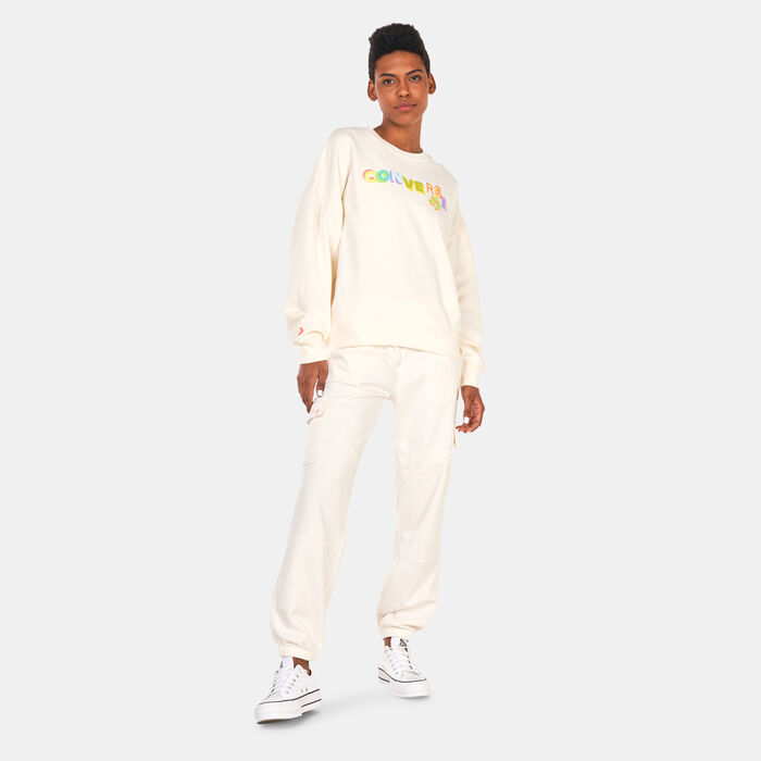 Converse Women's Graphic Crew Sweatshirt White Converse Women's Graphic Crew Sweatshirt White image number 2