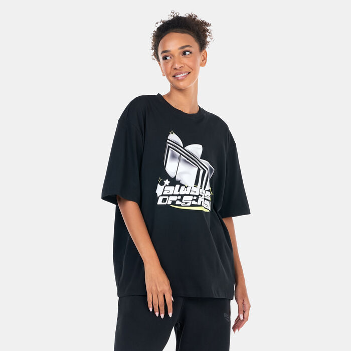 adidas Originals Women's Oversized Graphic T-Shirt Black adidas Originals Women's Oversized Graphic T-Shirt Black image number 0