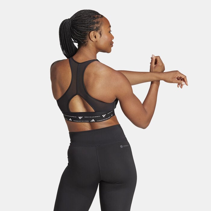 adidas Women's Powerimpact Medium-Support Training Sports Bra Black image number 1