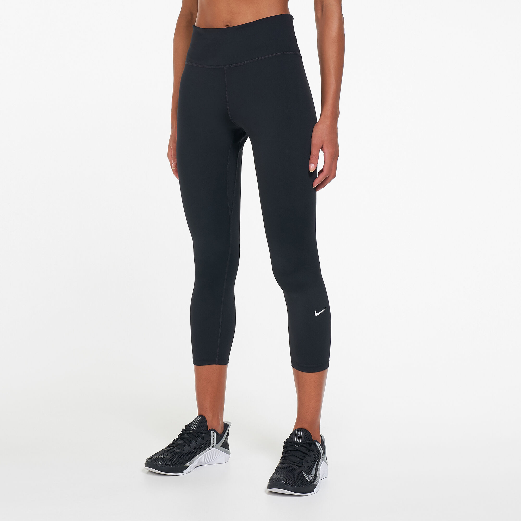 Women s One Mid Rise Crop Leggings Black Nike in KSA SSS