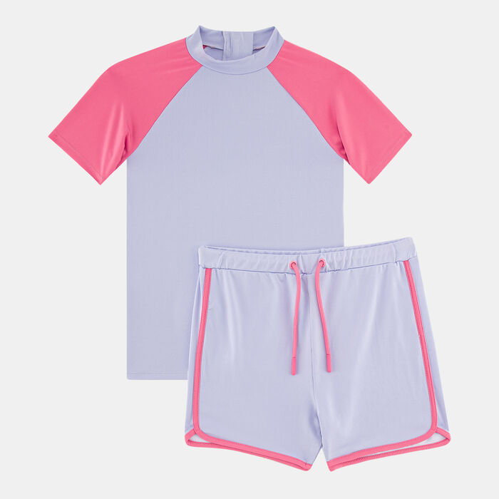 Sun and Sand Sports Kids' Swimming T-Shirt and Shorts Set Purple Sun and Sand Sports Kids' Swimming T-Shirt and Shorts Set Purple image number 0