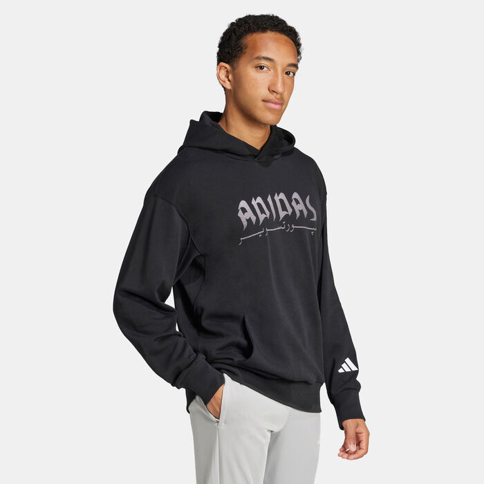 adidas Men's Bloom Sky Printed Hoodie Black adidas Men's Bloom Sky Printed Hoodie Black image number 2