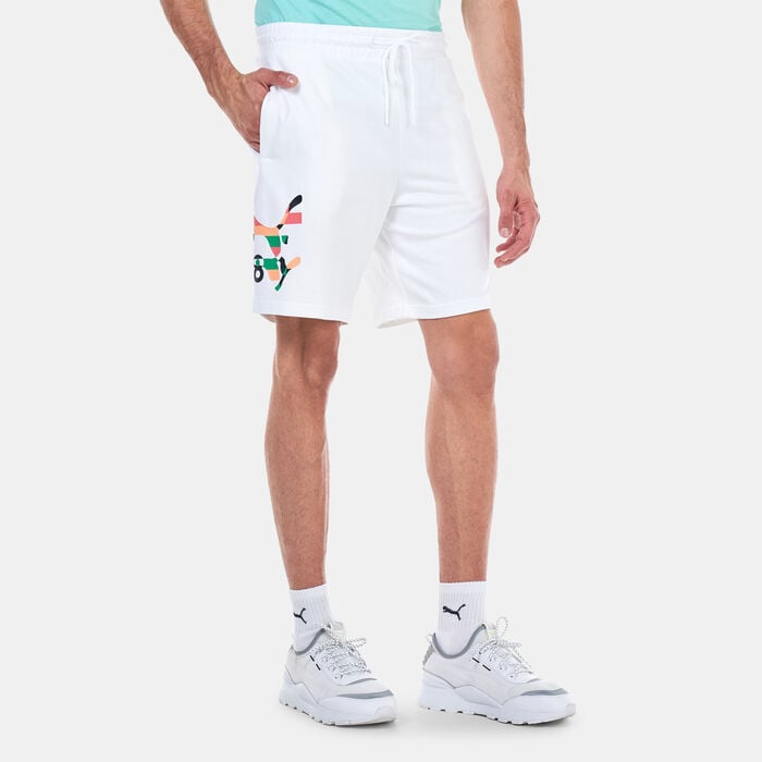 PUMA Men's Worldwide Graphic Shorts White PUMA Men's Worldwide Graphic Shorts White image number 0