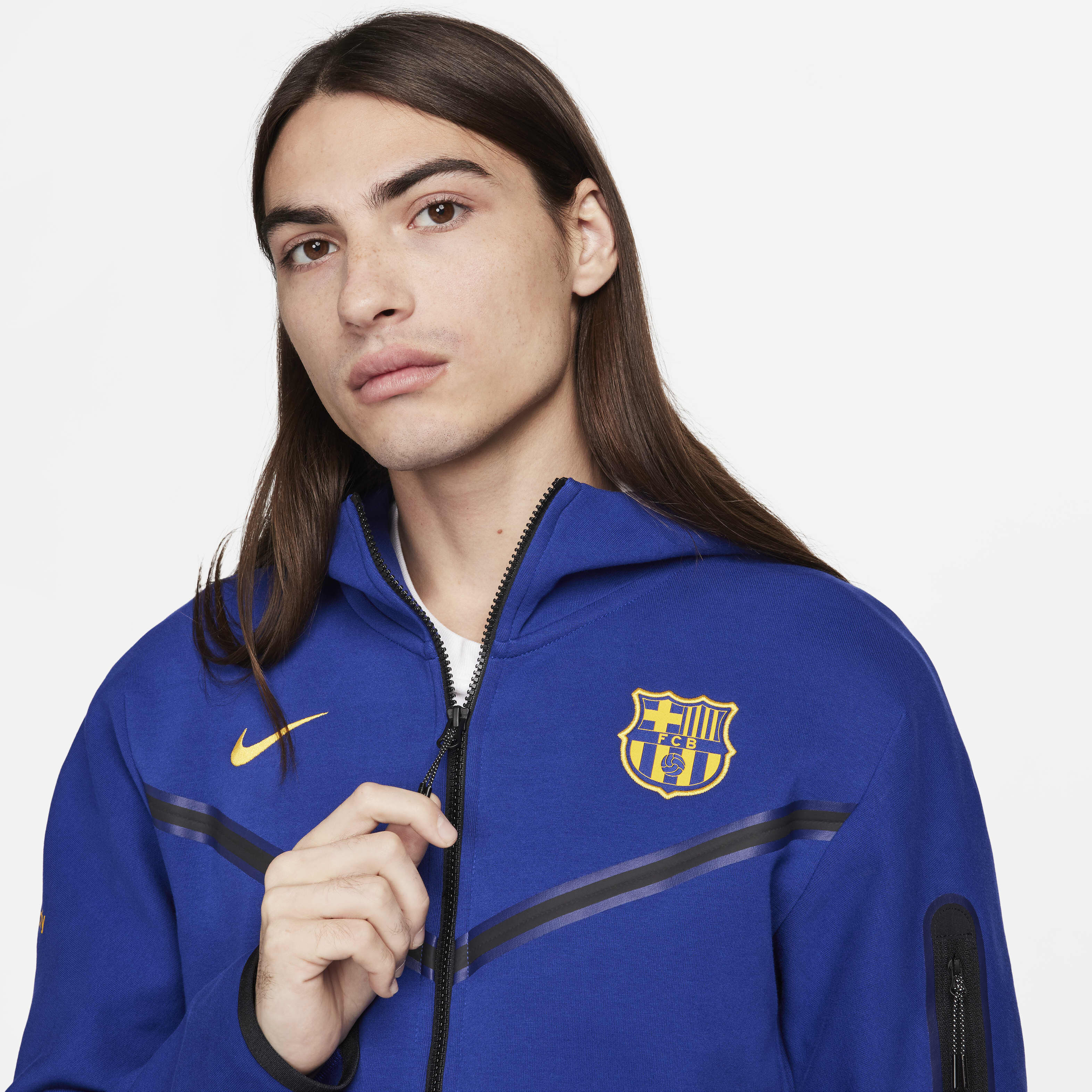 Shop Nike Men's F.C. Barcelona Tech Fleece Windrunner