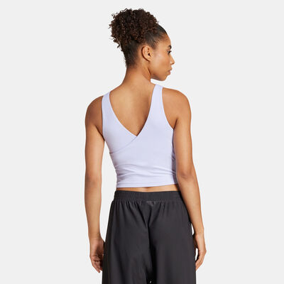 adidas Women's Yoga Inner Shelf Sports Bra and Tank Top Blue