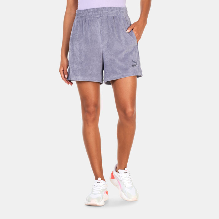 PUMA Women's Classics Towelling Shorts Grey image number 0