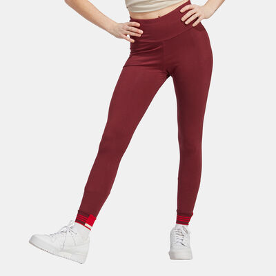 adidas Originals Women's Ribbed Cuff Leggings Maroon