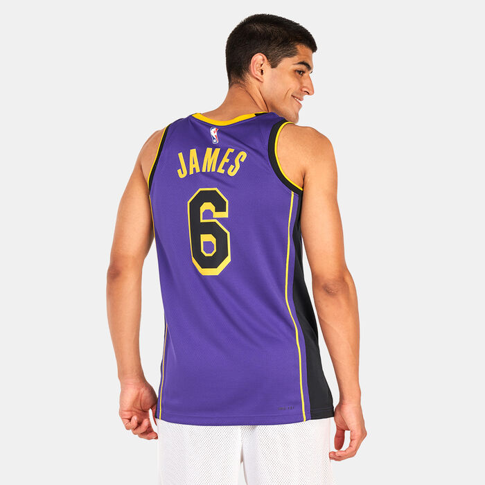 Men's Los Angeles Lakers Statement Edition Jordan Dri-Fit NBA Swingman Jersey in Purple, Size: XS | DO9530-505