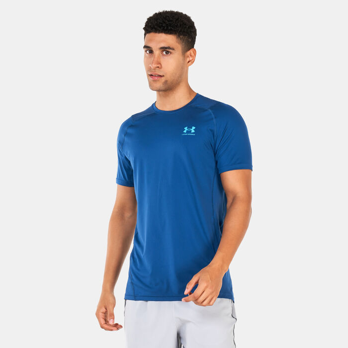 Under Armour Men's HeatGear® Armour Fitted T-Shirt Blue Under Armour Men's HeatGear® Armour Fitted T-Shirt Blue image number 0