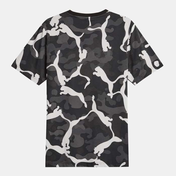 PUMA Men's ESS+ Camo Allover Print T-Shirt Black image number 1