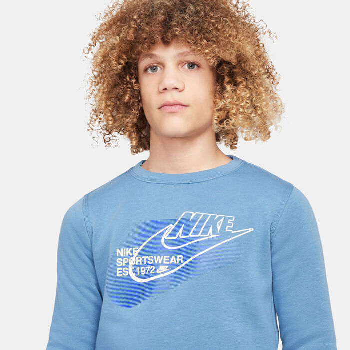 Nike Kids' Sportswear Standard Issue Sweatshirt Blue Nike Kids' Sportswear Standard Issue Sweatshirt Blue image number 3