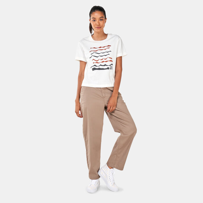Vans Women's x Textured Waves Boxy T-Shirt White image number 2