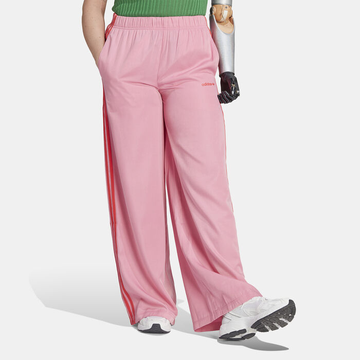 adidas Originals Women's Wide Leg Tracksuit Bottoms Pink image number 0