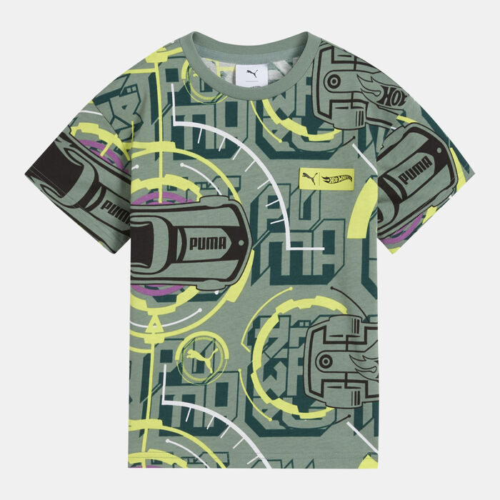 PUMA Kids' HOT WHEELS Printed T-Shirt Green image number 0