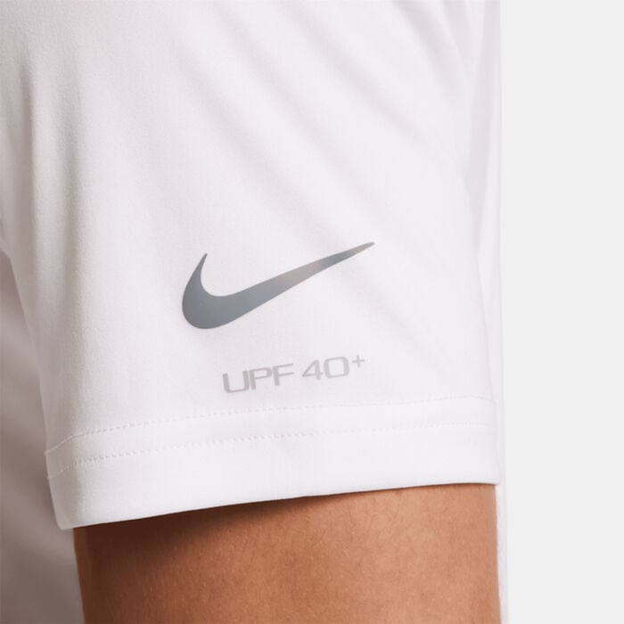 Nike Swim Men's Logo Hydroguard Swimming T-Shirt White Nike Swim Men's Logo Hydroguard Swimming T-Shirt White image number 4