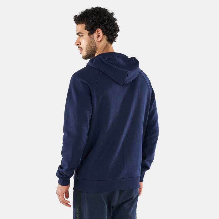 Under Armour Men's UA Rival Fleece Big Logo Pullover Hoodie Blue Under Armour Men's UA Rival Fleece Big Logo Pullover Hoodie Blue image number 1