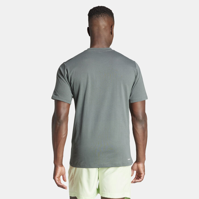 adidas Men's Train Essentials Feelready Logo Training T-Shirt Blue adidas Men's Train Essentials Feelready Logo Training T-Shirt Blue image number 1