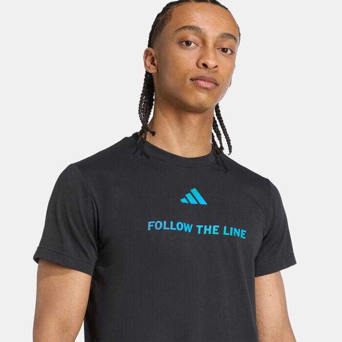 adidas Men's Follow The Line Running T-Shirt Black adidas Men's Follow The Line Running T-Shirt Black image number 3