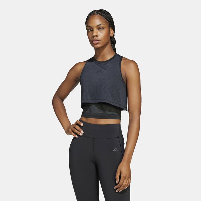adidas Women's Cool Intensity 2-In-1 Training Tank Top Black adidas Women's Cool Intensity 2-In-1 Training Tank Top Black image number 0