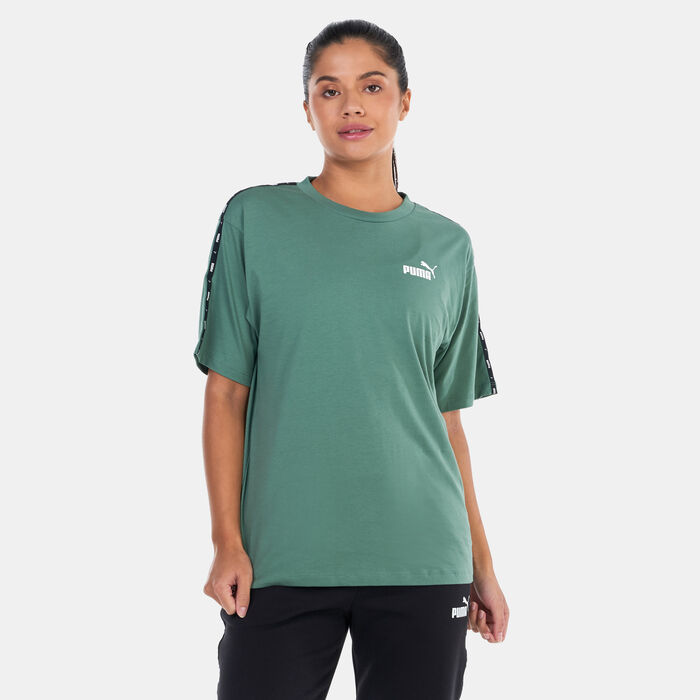 PUMA Women's Essentials Tape T-Shirt Green PUMA Women's Essentials Tape T-Shirt Green image number 0