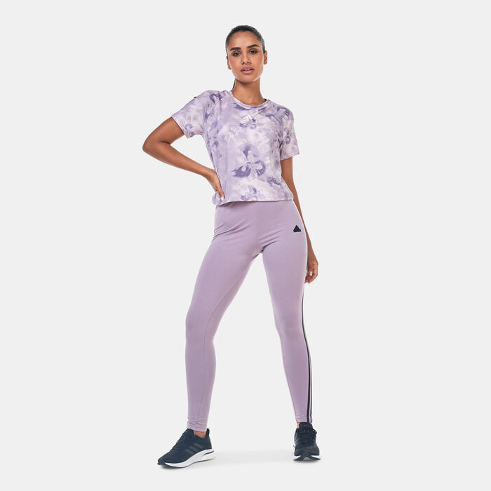 adidas Women's Train Essentials Tie-Dye Training T-Shirt Purple adidas Women's Train Essentials Tie-Dye Training T-Shirt Purple image number 2