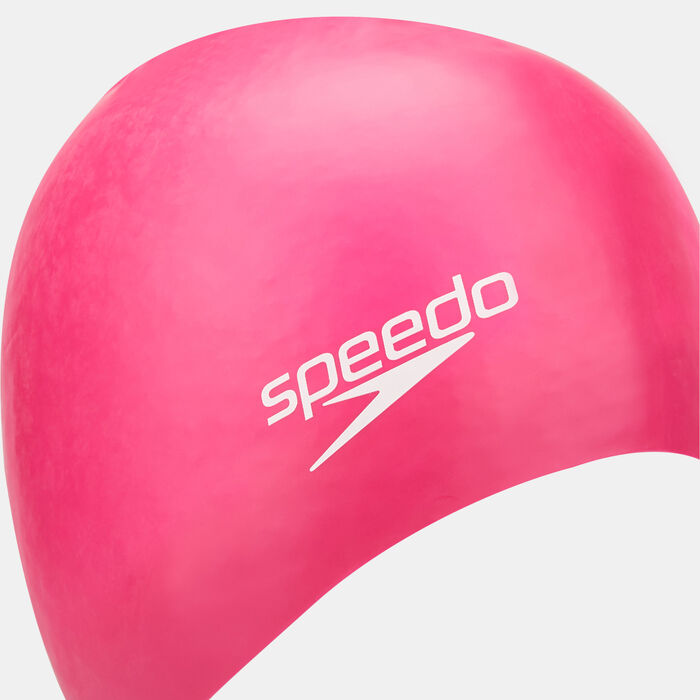 Speedo Plain Moulded Silicone Swimming Cap Pink Speedo Plain Moulded Silicone Swimming Cap Pink image number 2