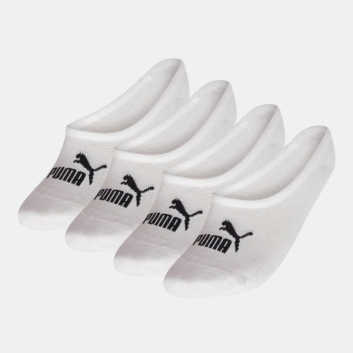 PUMA Logo Footie No-Show Socks (4 Pairs) White image number 0