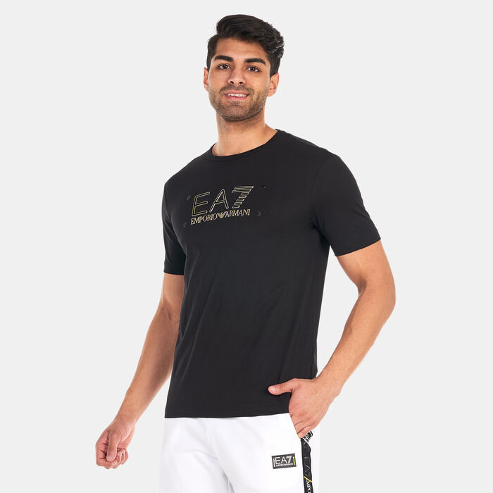 EA7 Emporio Armani Men's Train Gold Label Big Logo T-Shirt Black EA7 Emporio Armani Men's Train Gold Label Big Logo T-Shirt Black image number 0
