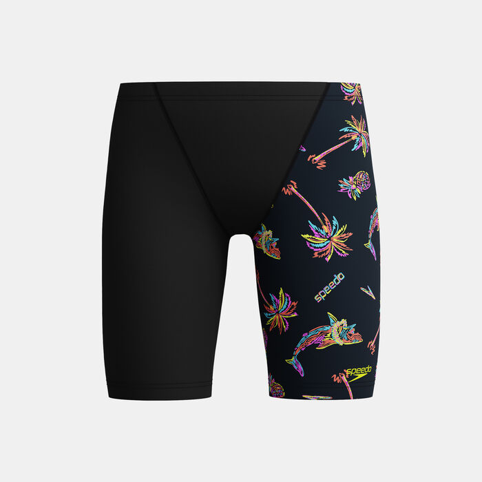 Speedo Kids' Digital Allover V-Cut Swimming Jammers Black image number 0