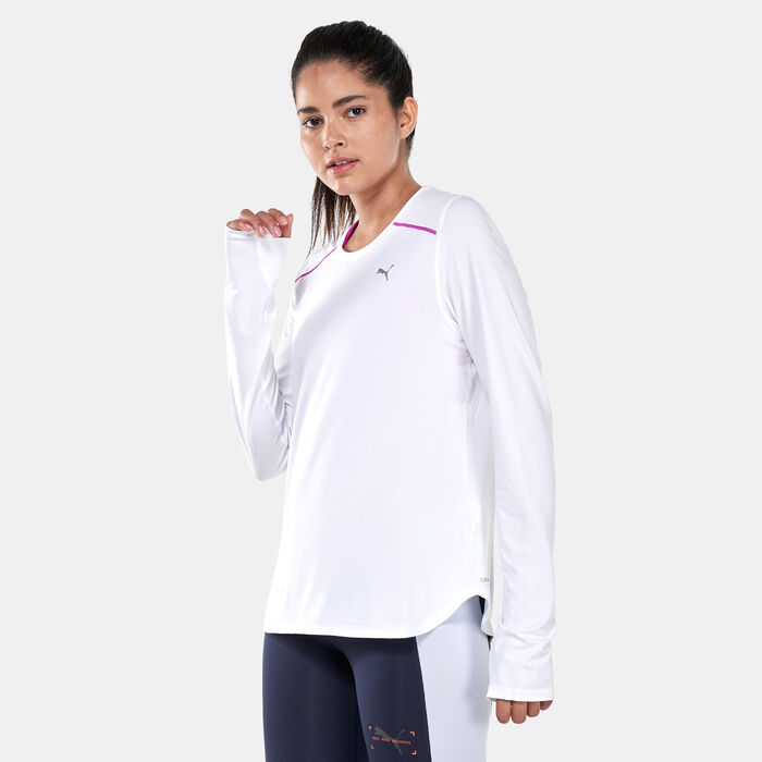 PUMA Women's Run Cloudspun Marathon Long Sleeve T-Shirt White PUMA Women's Run Cloudspun Marathon Long Sleeve T-Shirt White image number 0