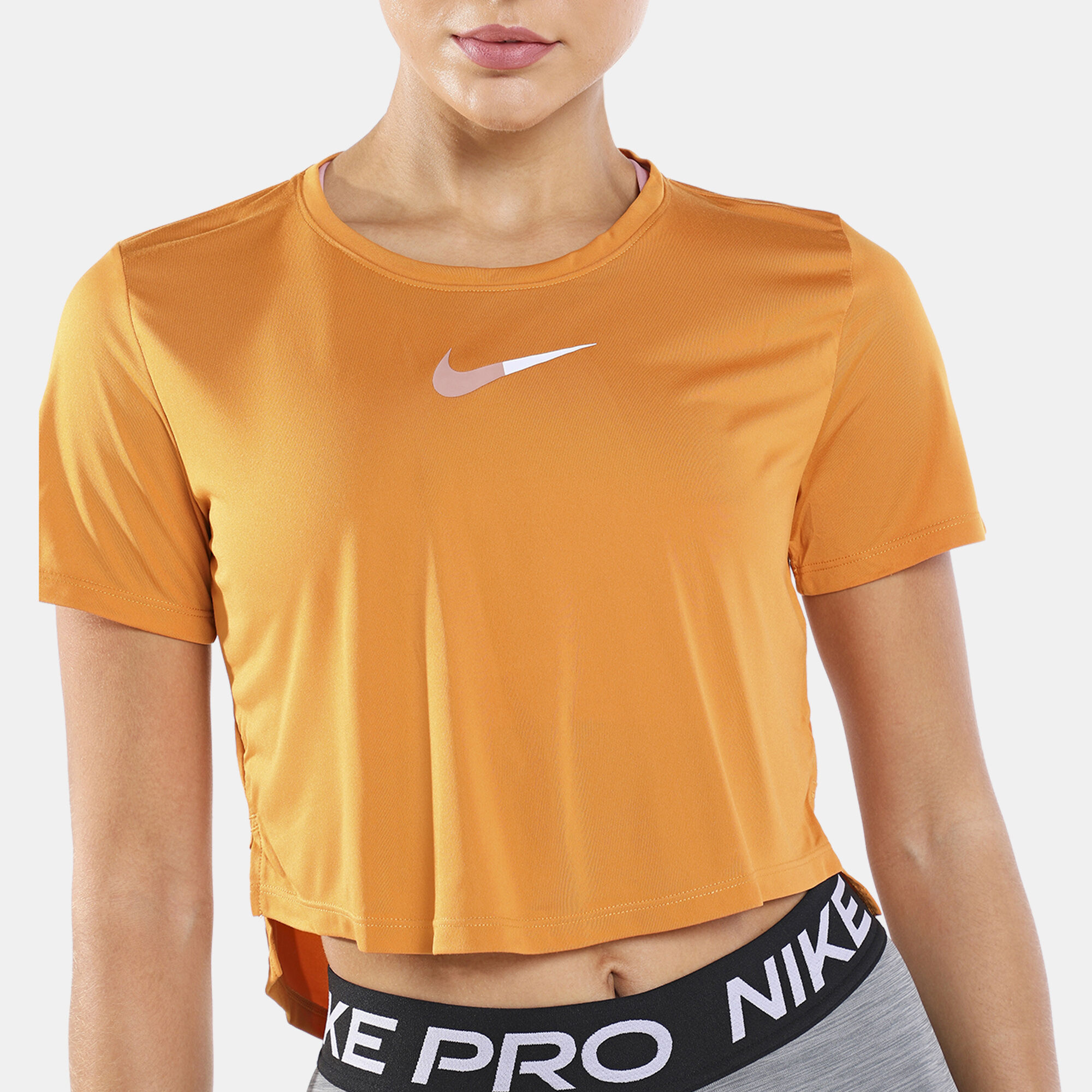 Yellow nike best sale crop top