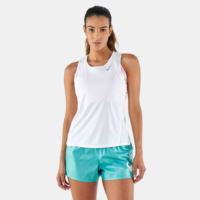 Nike Women's Dri-FIT Race Running Singlet White image number 0