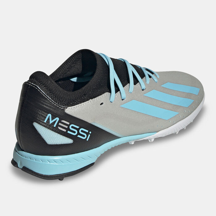 adidas Men's x Crazyfast Messi.3 Turf Ground Football Shoe Silver image number 2