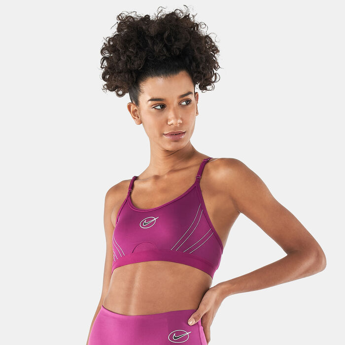 Nike Women's Dri-FIT Indy Icon Clash Strappy Graphic Sports Bra White Nike Women's Dri-FIT Indy Icon Clash Strappy Graphic Sports Bra White image number 0