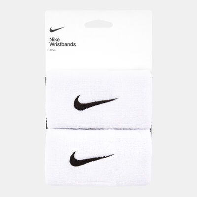 Nike Men's Swoosh Doublewide Wristbands White Nike Men's Swoosh Doublewide Wristbands White