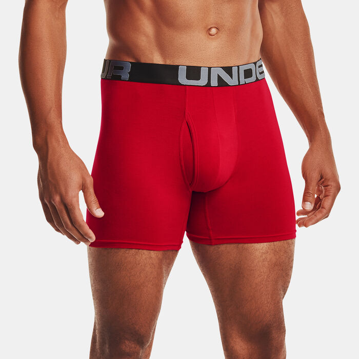 Under Armour Men's Charged Cotton® Boxerjock® Boxers (3 Pack) Red image number 0
