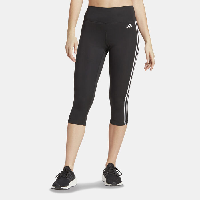 adidas Women's Train Essentials 3-Stripes 3/4 Training Leggings Black adidas Women's Train Essentials 3-Stripes 3/4 Training Leggings Black image number 0