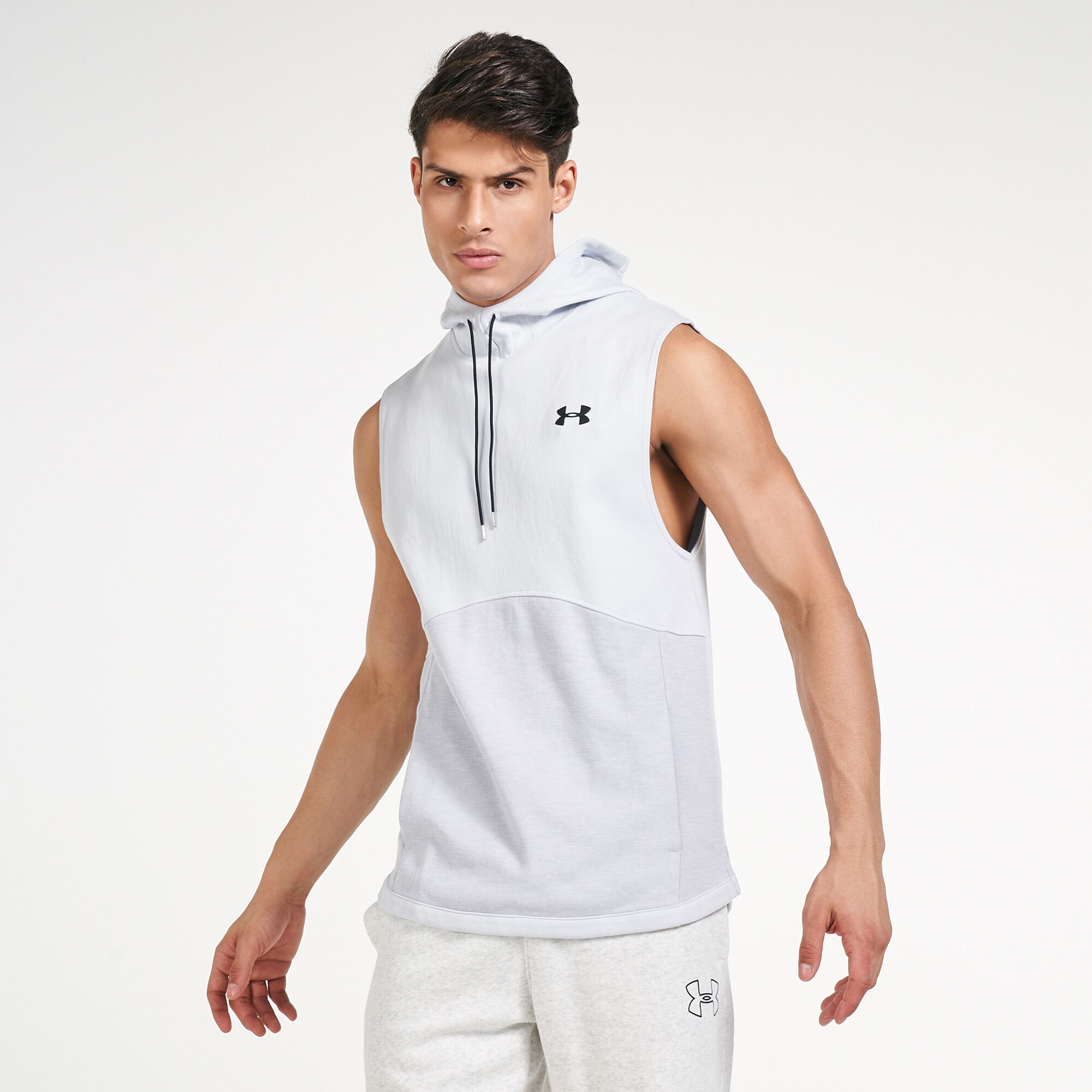 Men's ua double knit sleeveless hotsell hoodie