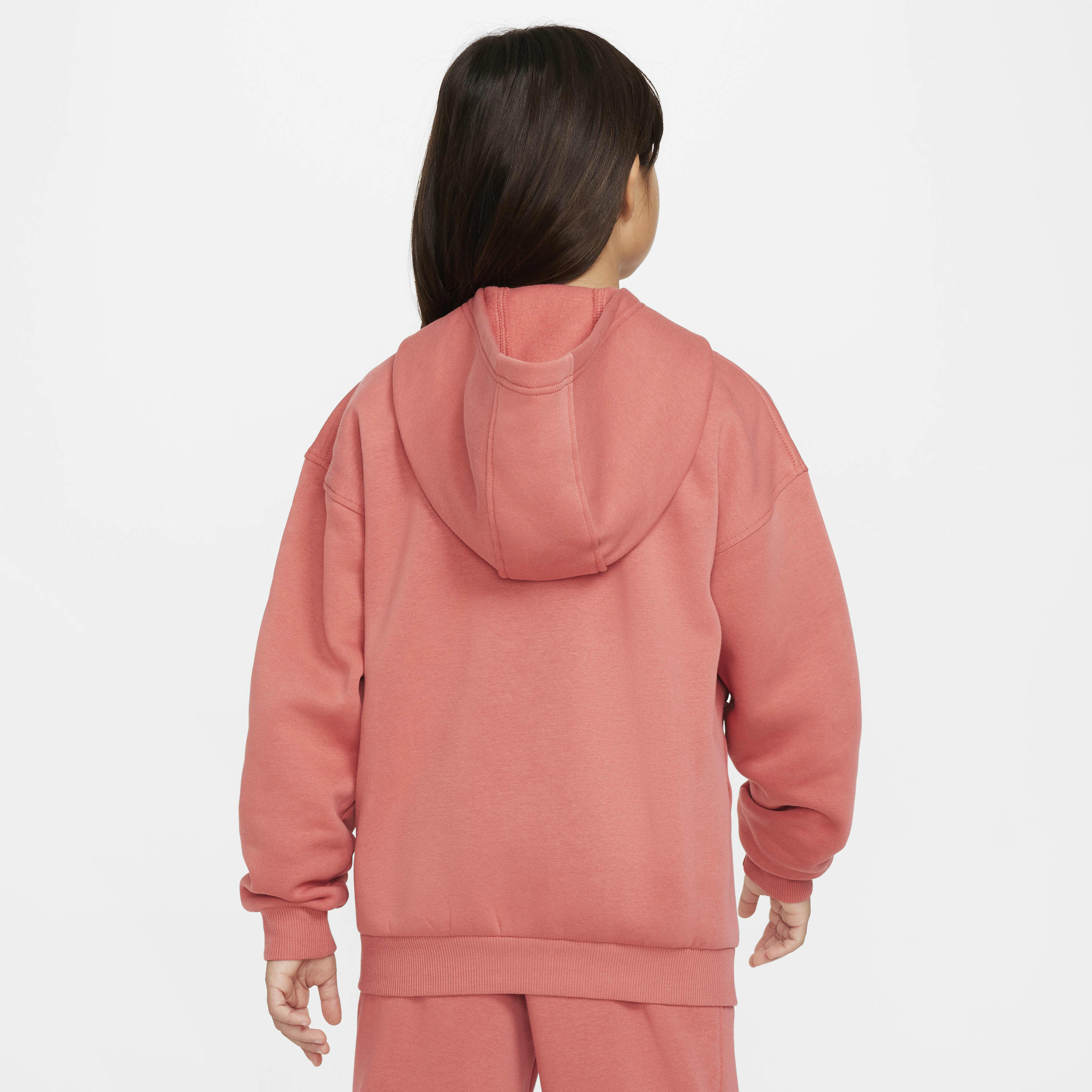 Kids Sportswear Club Fleece Oversized Full Zip Hoodie Peach Nike in KSA SSS