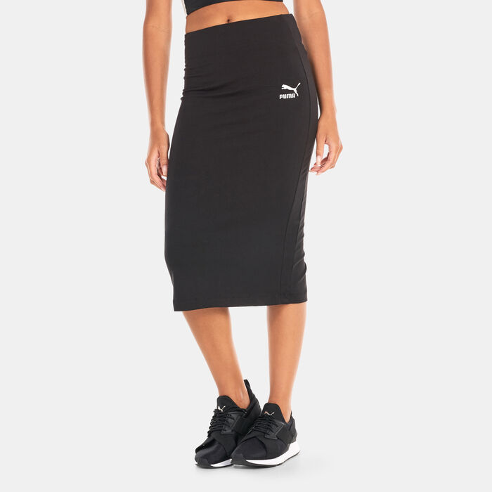 PUMA Women's T7 Long Skirt Black image number 0
