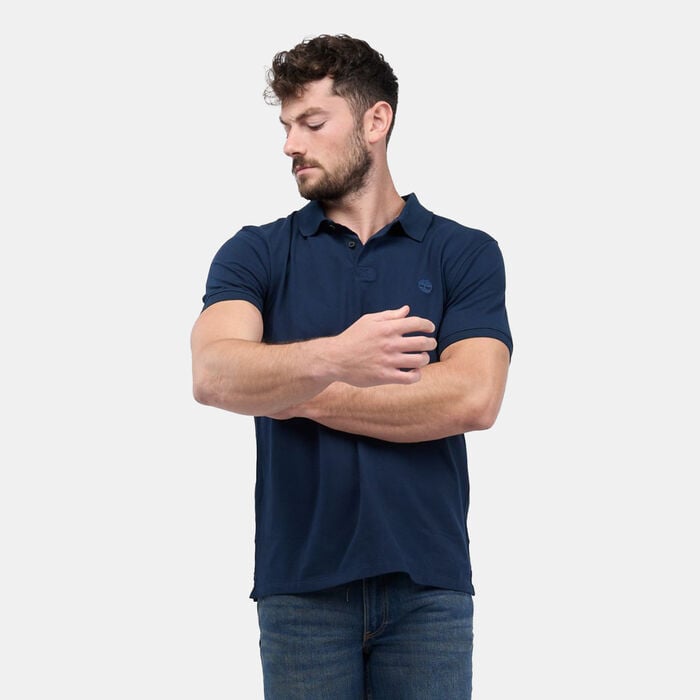 Timberland Men's Millers River Stretch Polo Shirt Blue Timberland Men's Millers River Stretch Polo Shirt Blue image number 4