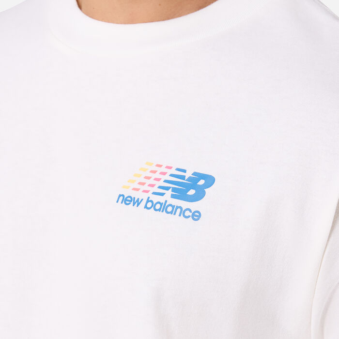 New Balance Men's Athletics Logo T-Shirt Beige New Balance Men's Athletics Logo T-Shirt Beige image number 3