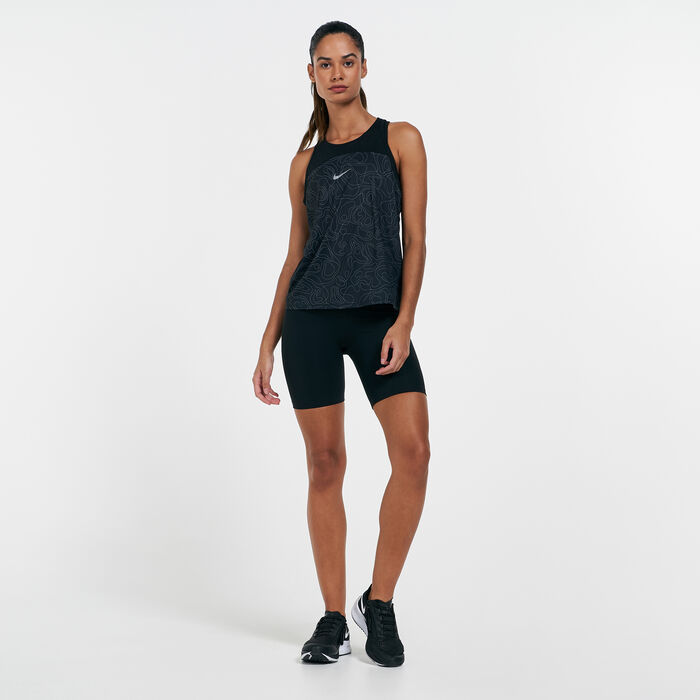 Nike Women's Run Division Allover Print Tank Top Green Nike Women's Run Division Allover Print Tank Top Green image number 2