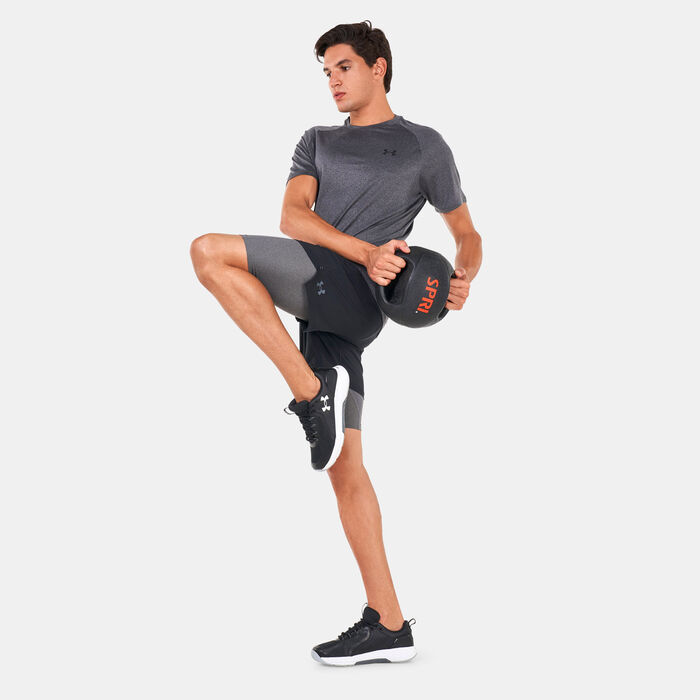 Under Armour Men's UA HeatGear® Armour Long Shorts Grey image number 2