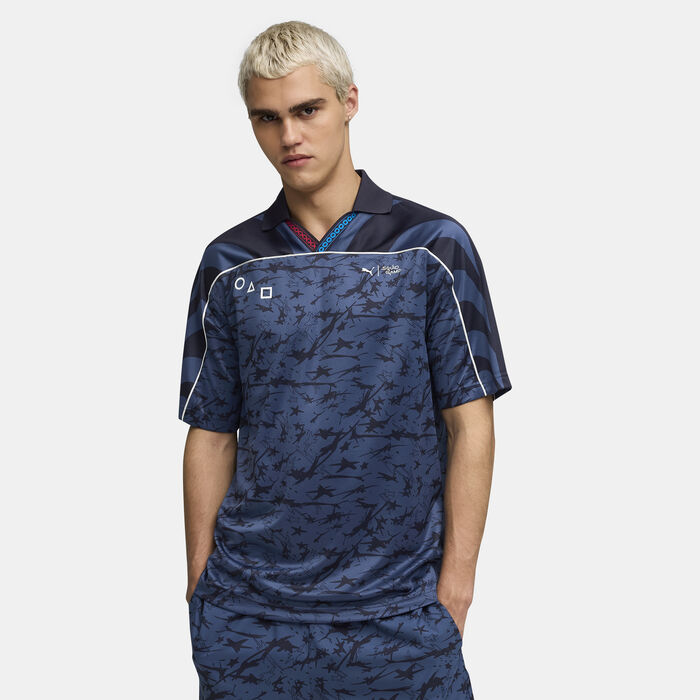 PUMA Men's Squid Game Football Graphic Top Blue image number 0