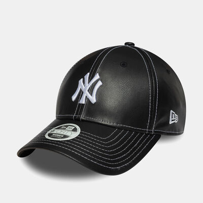 New Era Women's MLB New York Yankees Topstitch PU 9FORTY Cap Black