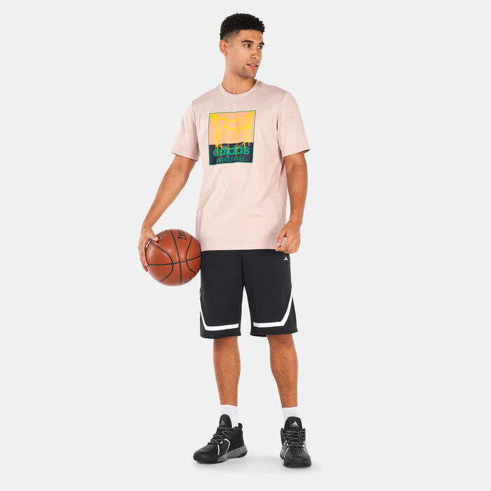 adidas Men's Chain Net Basketball Graphic T-Shirt Grey adidas Men's Chain Net Basketball Graphic T-Shirt Grey image number 2